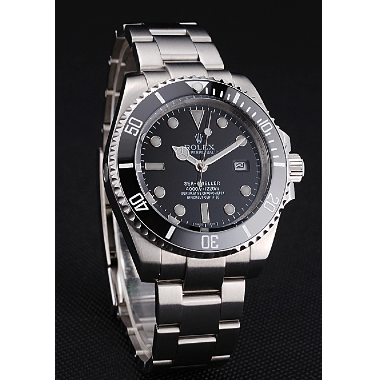 AAA replica watch Rolex 622837 Stainless Dial Bracelet Steel Black Case Dwellerr Sky And 0806